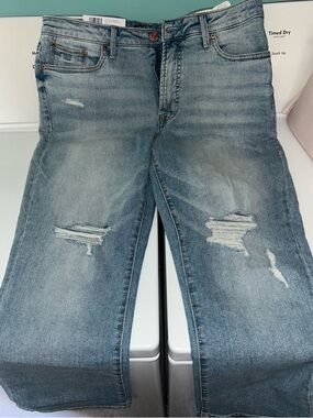 Seven7 Light Blue Relaxed Distressed Women's Jeans